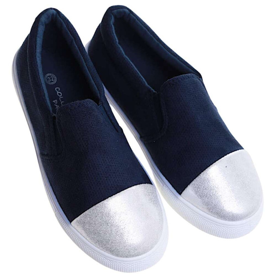 Wsuwane granatowe trampki dziewczęce slip on /D5-2 13683 T004/