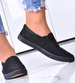 Materiałowe czarne tenisówki slip on /C2-2 12539 T195/