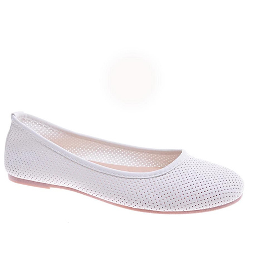 Ażurowe balerinki białe /A2-2 +h2 11274 T191/