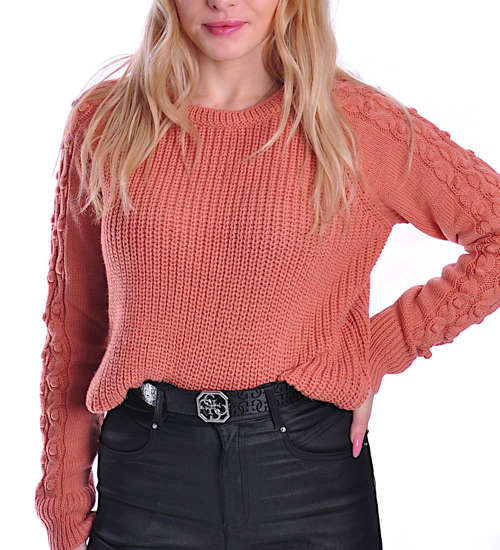 Gruby rudy sweter damski /C7-1 UB428 U1391/