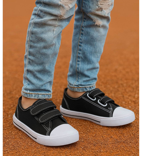 Czarne tenisówki dla chłopca na rzepy /F8-1 18099 T189/