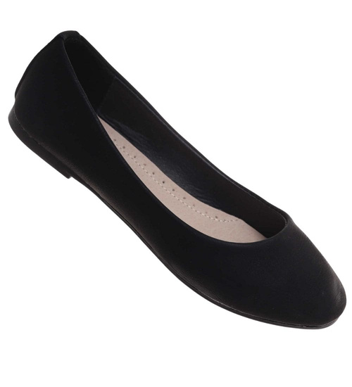 Czarne klasyczne baleriny damskie /A10-2 H2 4566 S087/