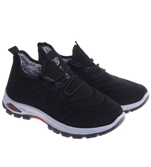 Ocieplane buty chłopięce sportowe Czarne /B5-2 18162 T336/