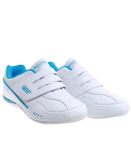 Biało niebieskie sportowe buty na rzepy Ost396