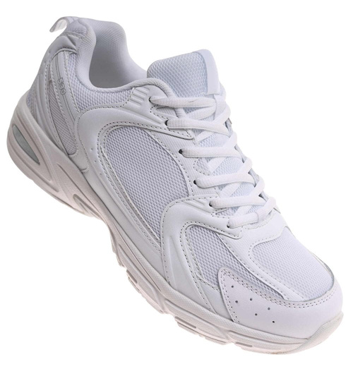 Wiązane białe buty sportowe męskie /E3-3 17968 W381/