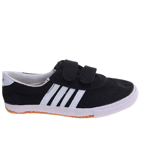 Czarne trampki halówki na rzepy /F8-1 +H2 18083 T186/