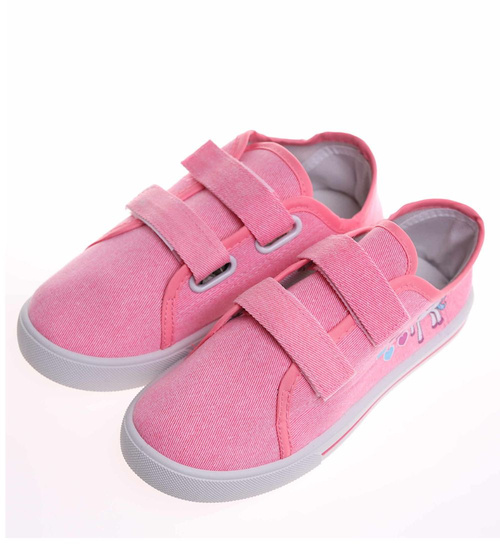 Różowe tenisówki dla dziewczynki na rzepy /A6-1 18111 T189/