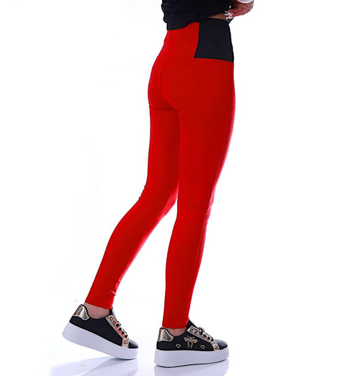 Czerwone legginsy damskie /H2 UB870 G8-6/