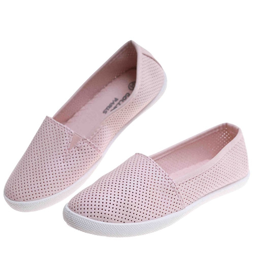 Różowe ażurowe baleriny dziewczęce /G5-2 17631 121/