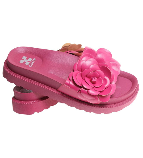 Plażowe różowe klapki damskie /D2-1 17865 S098/