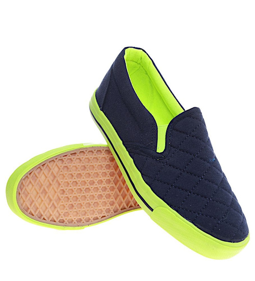 Granatowo zielone dziewczęce tenisówki /D6-3 15901 T079/