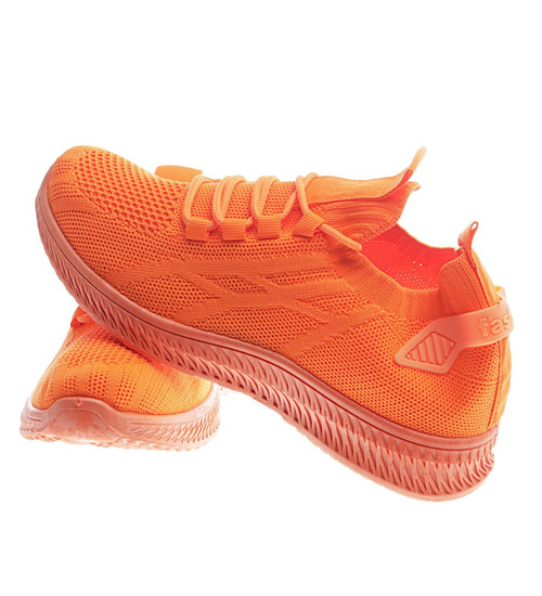 Wsuwane damskie buty sportowe Pomarańczowe /C2-2 13128 S394/