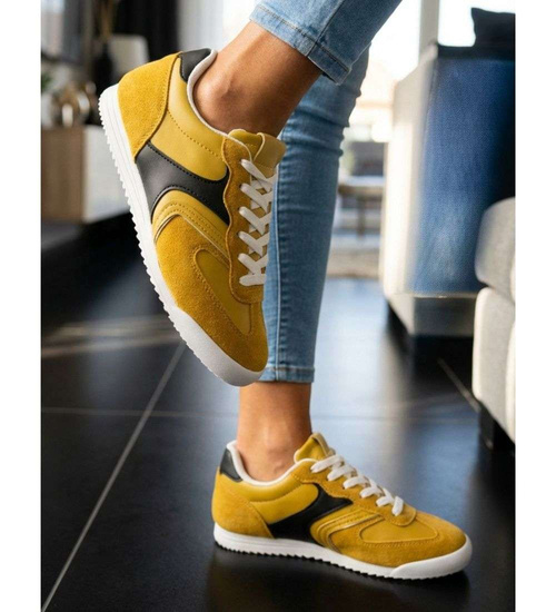 Żółte buty sportowe damskie /D8-2 18761 W233/