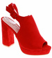 Kobiece sandały na słupku CZERWONE /H2-B1-2 6001 S197/