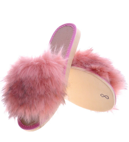 Różowe kapcie damskie na prezent /E1-1 6171 S197/