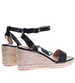 Sandały na koturnie Espadryle Black Chic /G9-3 16184 G280/
