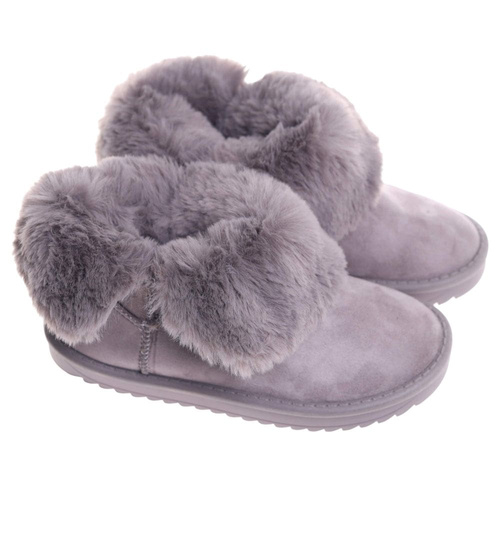 Szare kozaki śniegowce z futerkiem /A1-2 18358 T195/