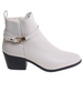 Botki na grubym obcasie Ecru /A9-3 18536 G285/