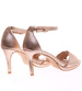 Szampańskie sandały damskie na szpilce /D8-3 16423 G281/