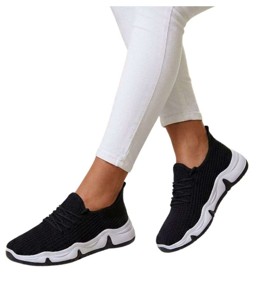Czarne ażurowe wsuwane buty sportowe /H2 17271 W101/