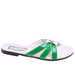 Zielono białe klapki na płaskim obcasie /H2 14349 T005/