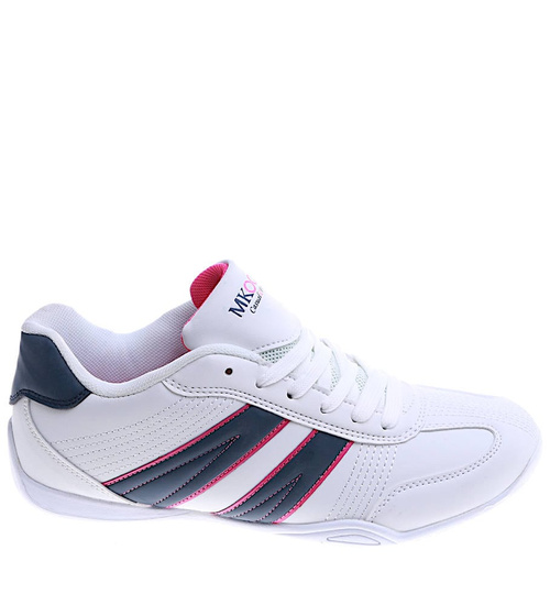 Białe sznurowane damskie buty sportowe /D4-3 14002 S242/