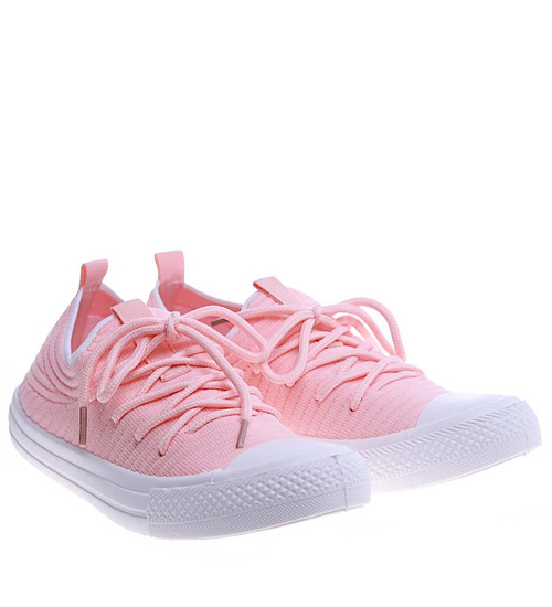 Różowe trampki damskie slip on /G4-3 13458 S2/