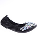 Czarne baletki damskie z kamieniami /G7-2 13043 T595/