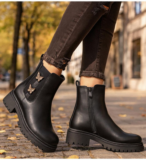 Ocieplane czarne botki workery /G4-1 18555 W4/