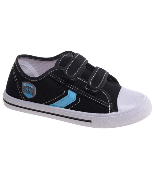 Chłopięce czarne tenisówki na rzepy /B4-2 18037 T186/