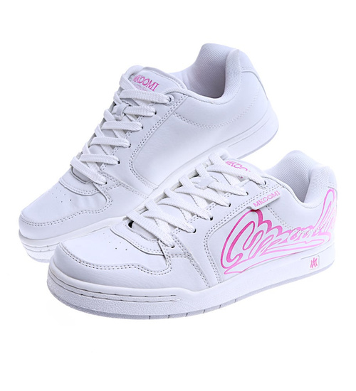 Sznurowane białe trampki damskie z napisem /F4-2 13863 S109/