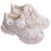 Beżowe sportowe buty na platformie D7-3 17342 T641/