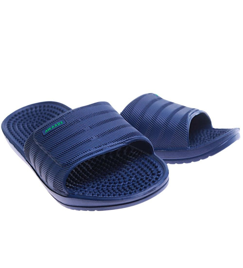 Wodoodporne granatowe klapki męskie fakirki /C3-1 17431 T182/