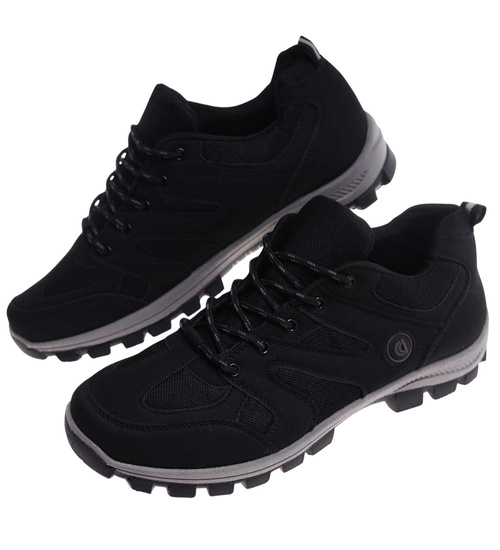 Męskie buty trekkingowe Duże rozmiary Czarne /B5-1 18106 T436/