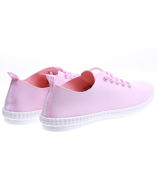 Różowe tenisówki damskie z miękkiego materiału /D6-2 15812 T134/