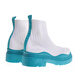 Damskie botki na grubej podeszwie White/Green /F7-2 12390 T490/