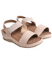 Sandały damskie na niskim koturnie Beżowe /F1-1 17871 T231/