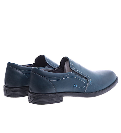 Wsuwane męskie półbuty turkusowe pantofle /B7-2 14662 T438/