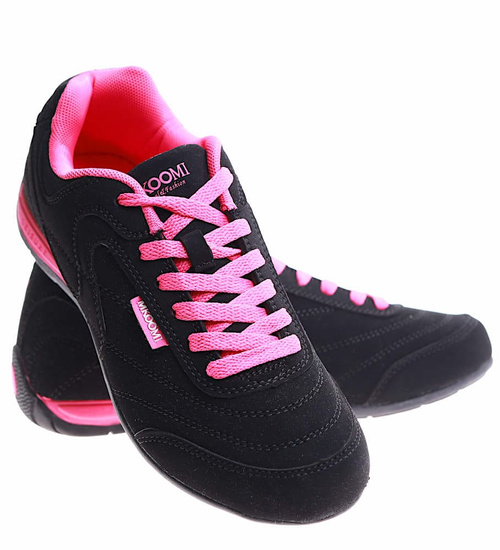 Lekkie czarno fuksjowe buty sportowe /E2-1 H2 14737 S149/