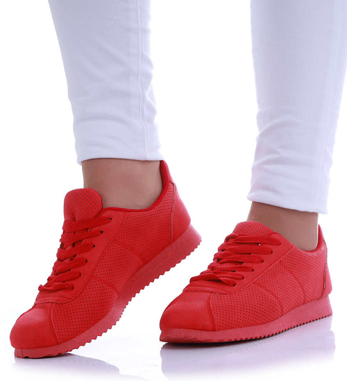 Czerwone damskie buty sportowe /D8-3 +H2 17478 T102/