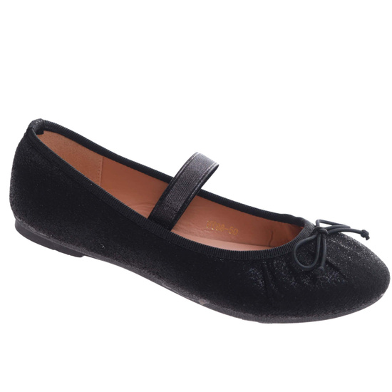 Wiosenne czarne baleriny z gumką /C6-2 17364 G182/