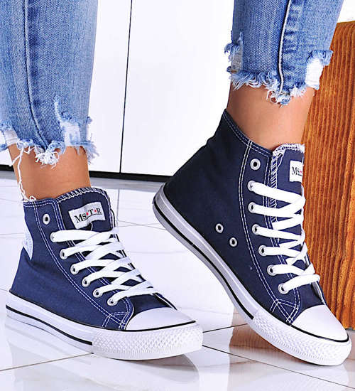 Wysokie granatowe trampki /G4-1 11090 T100/ Wysokie granatowe trampki /G4-1 11090 T100/