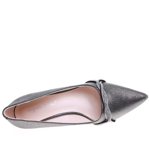 Czarne szpilki buty damskie do biura /G4-3 15909A T157/