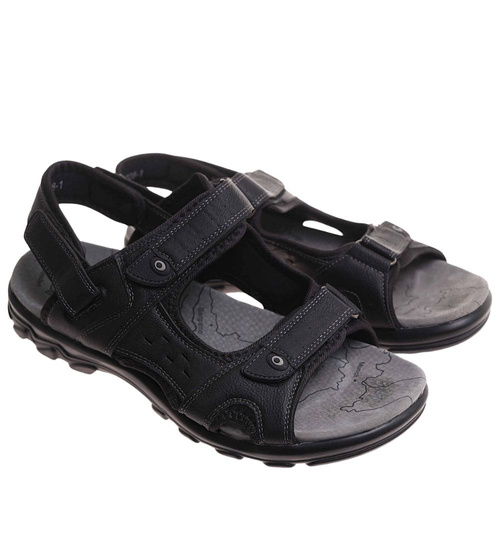 Sandały klapki męskie Czarne nad wymiar /A4-1 17880 T582/