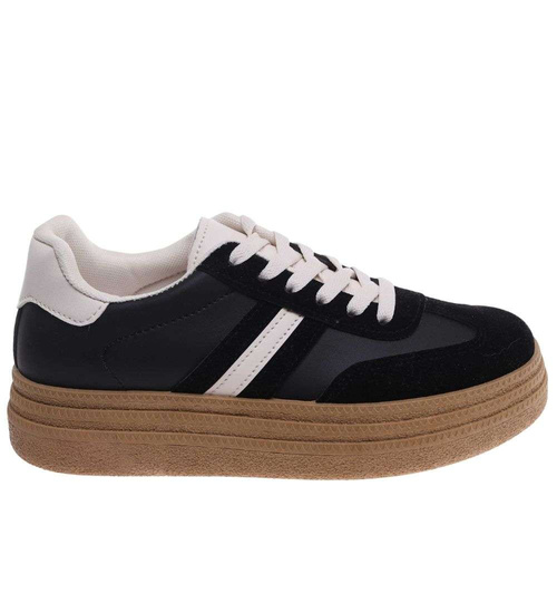 Czarne trampki na platformie /G5-1 18813 W288/