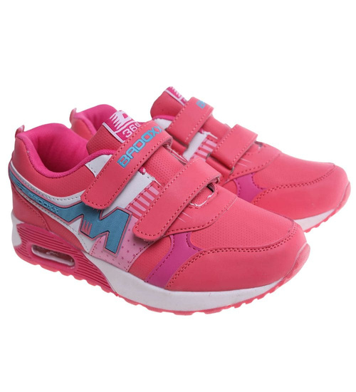 Dziewczęce różowe buty sportowe na rzepy /G5-2 18128 T292/