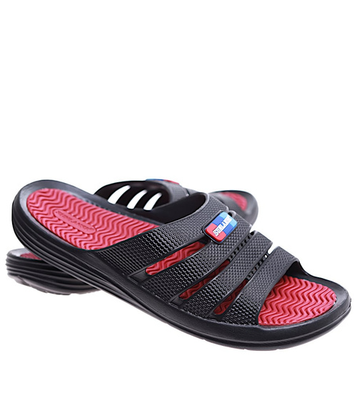 Plażowe wodoodporne czarne klapki męskie /A2-1 16533 T125/