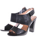 Czarne damskie sandały na słupku /D8-3 12199 T198/