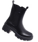 Czarne botki damskie na platformie /d9-1 18337 W283/