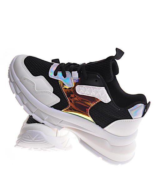 Damskie buty sportowe na platformie białe /G3-3 12396 T298/ 